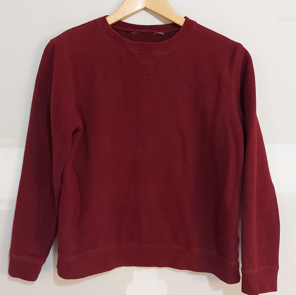 Eddie Bauer Baumwolle Burgendy Crew Neck Sweater